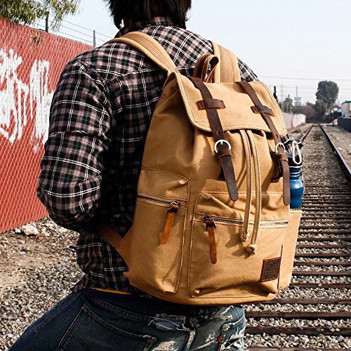 Mochila de lona vintage para hombres