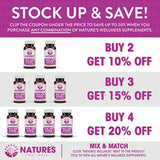 Complemento para el cabello, la piel y las uñas, 5000 mcg de biotina, sílice, vitamina C, E, B, vitaminas esenciales naturales, y complejo nutricional avanzado para el cabello fino, hombres y mujeres, por Nature's Wellness de 60 tabletas