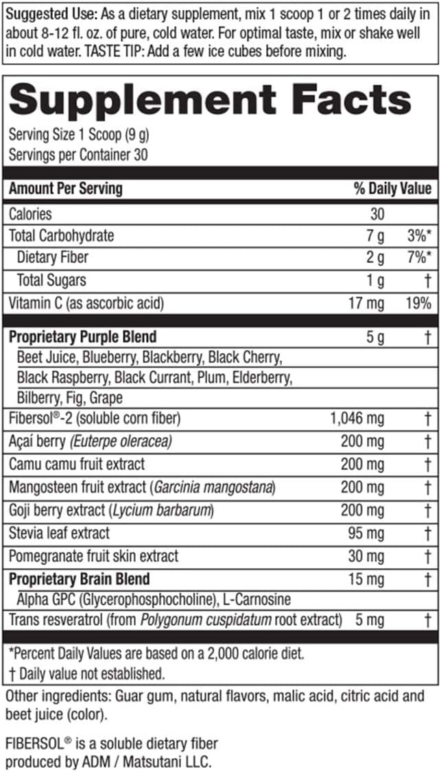 Polvo Perfect Purples, Purity Products, Antioxidantes, P40p