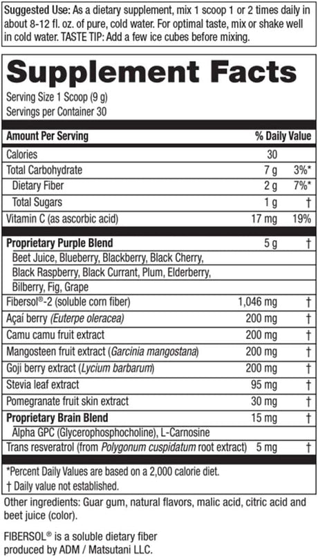 Polvo Perfect Purples, Purity Products, Antioxidantes, P40p