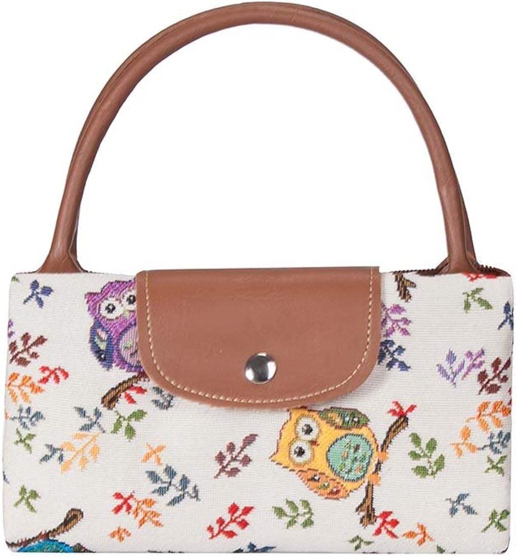 Bolsa Signare rectangular con diseño buhos y flores