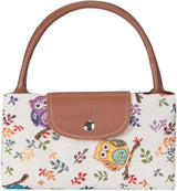 Bolsa Signare rectangular con diseño buhos y flores