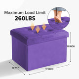 Otómano de almacenamiento plegable con reposapiés y cojín