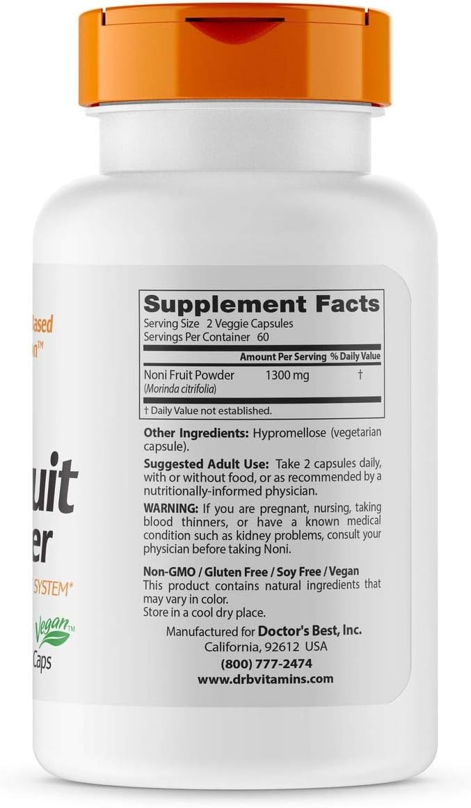 Suplemento Concentrado de Noni 650 mg  120 cáp  vegetales