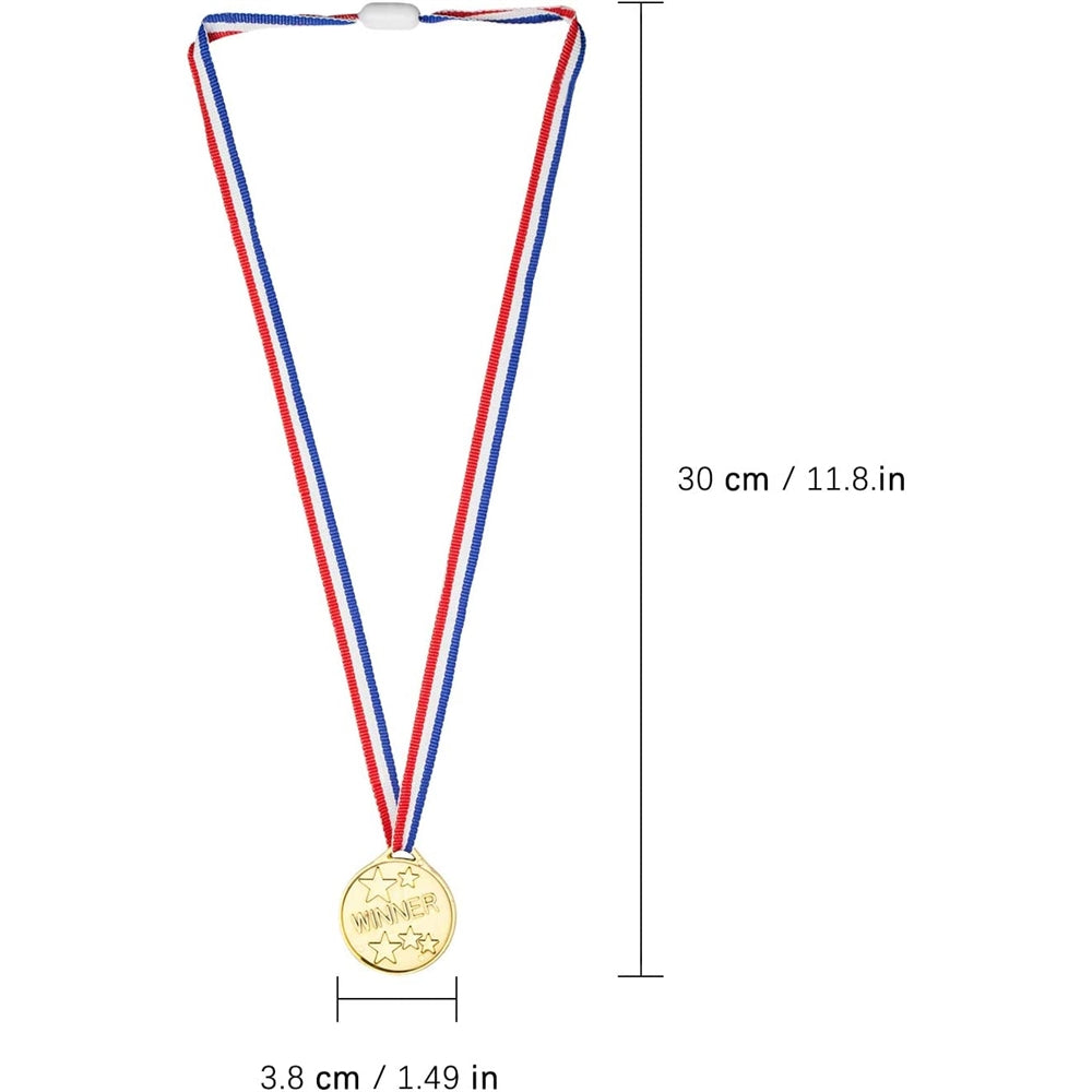 Medallas de ganador de plástico dorado Paquete de 48