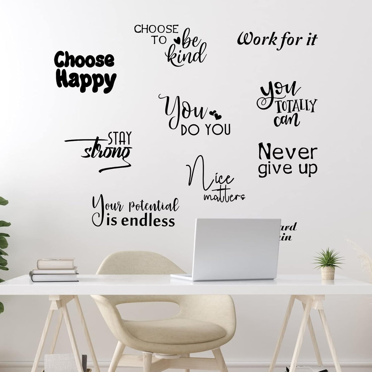 10 Pzs Stickers Inspiradores para Paredes - Decoración Motivacional