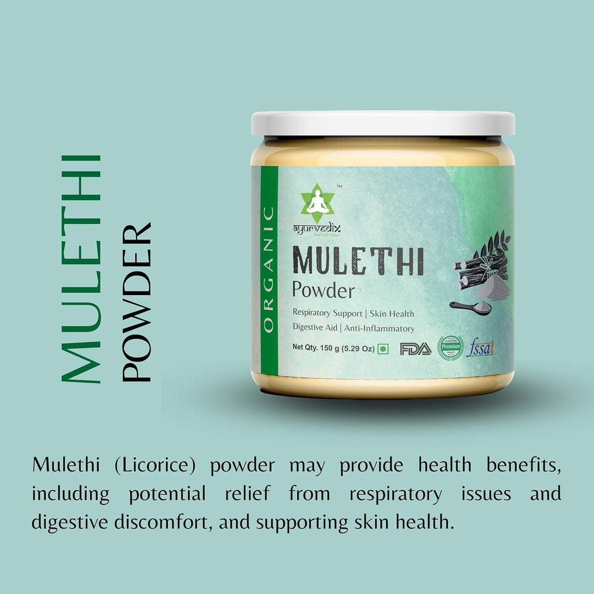 Polvo de Regaliz Orgánico Mulethi - Suplemento Digestivo 150g