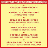 Rooibos Tea Immune Support Teabags - 200 USDA orgánico no GMO Naturalmente libre de cafeína Sudafricana Red Bush Herbal Tea Bags por Rooibos Rocks - Siente la bondad y aumenta tu inmunidad