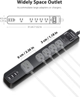 Regleta protectora contra sobretensiones de 10 pies, 5 tomacorrientes