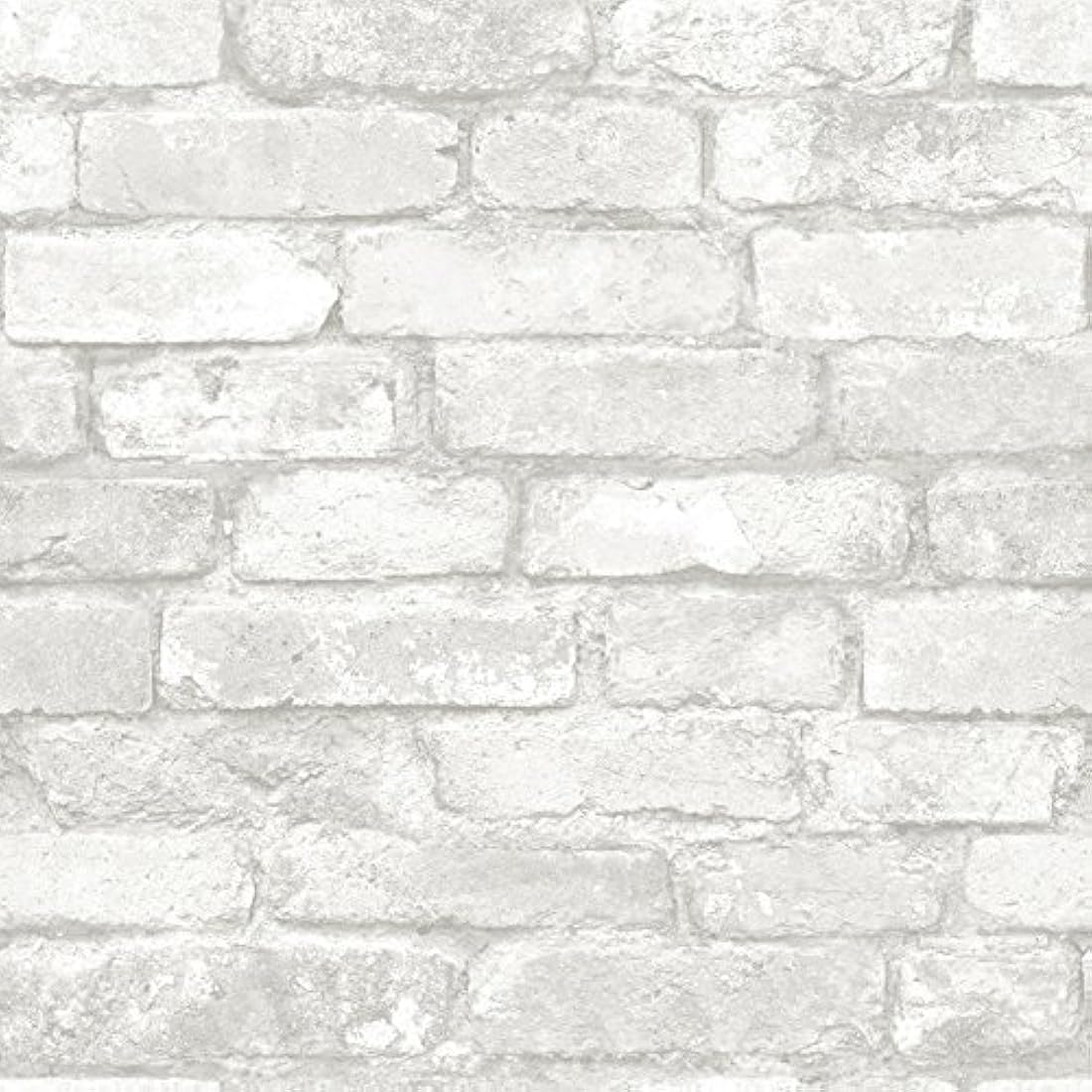 Papel pintado de ladrillo blanco con adhesivo