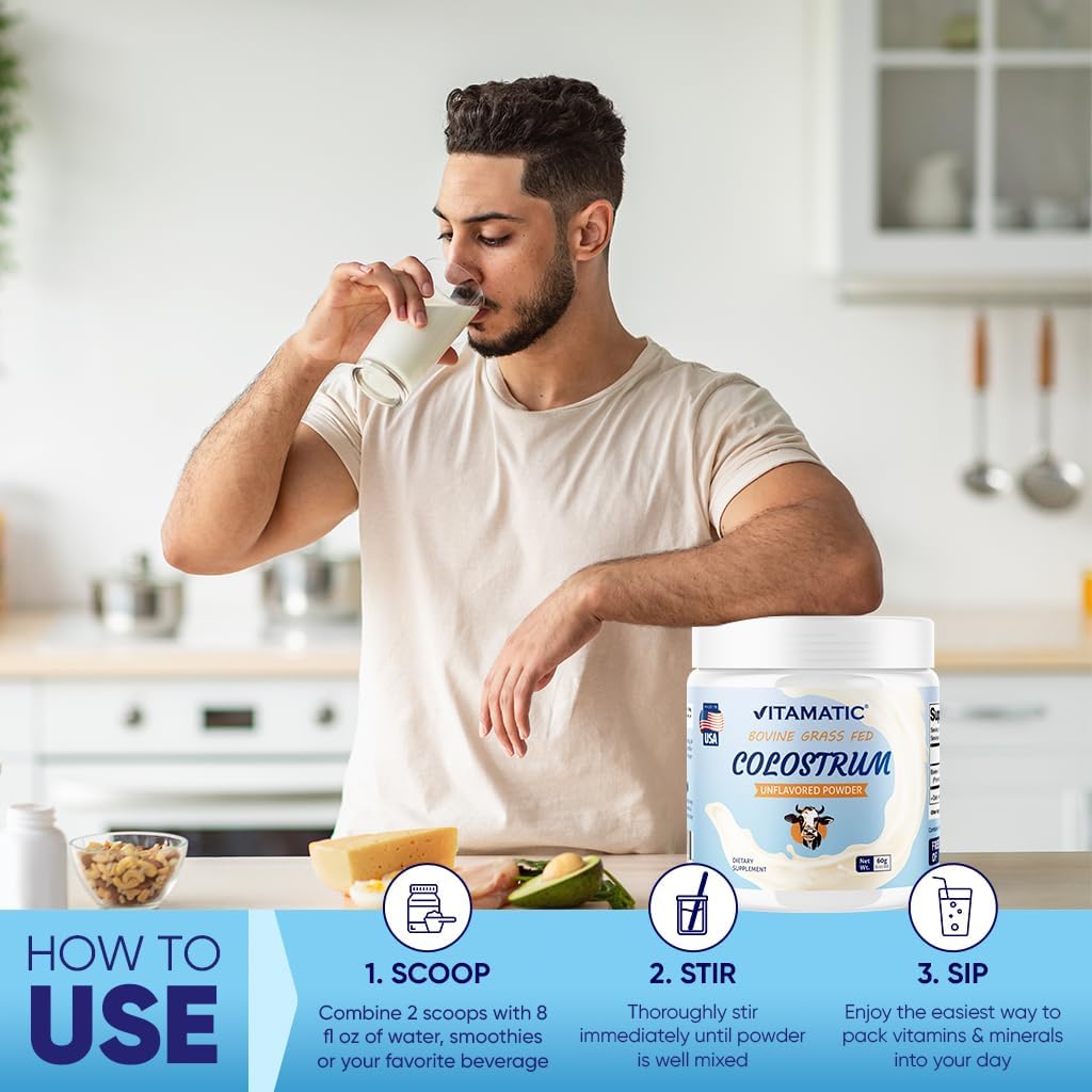 Colostro Bovino Vitamatic - Salud Digestiva y Recuperación 30 Serv.