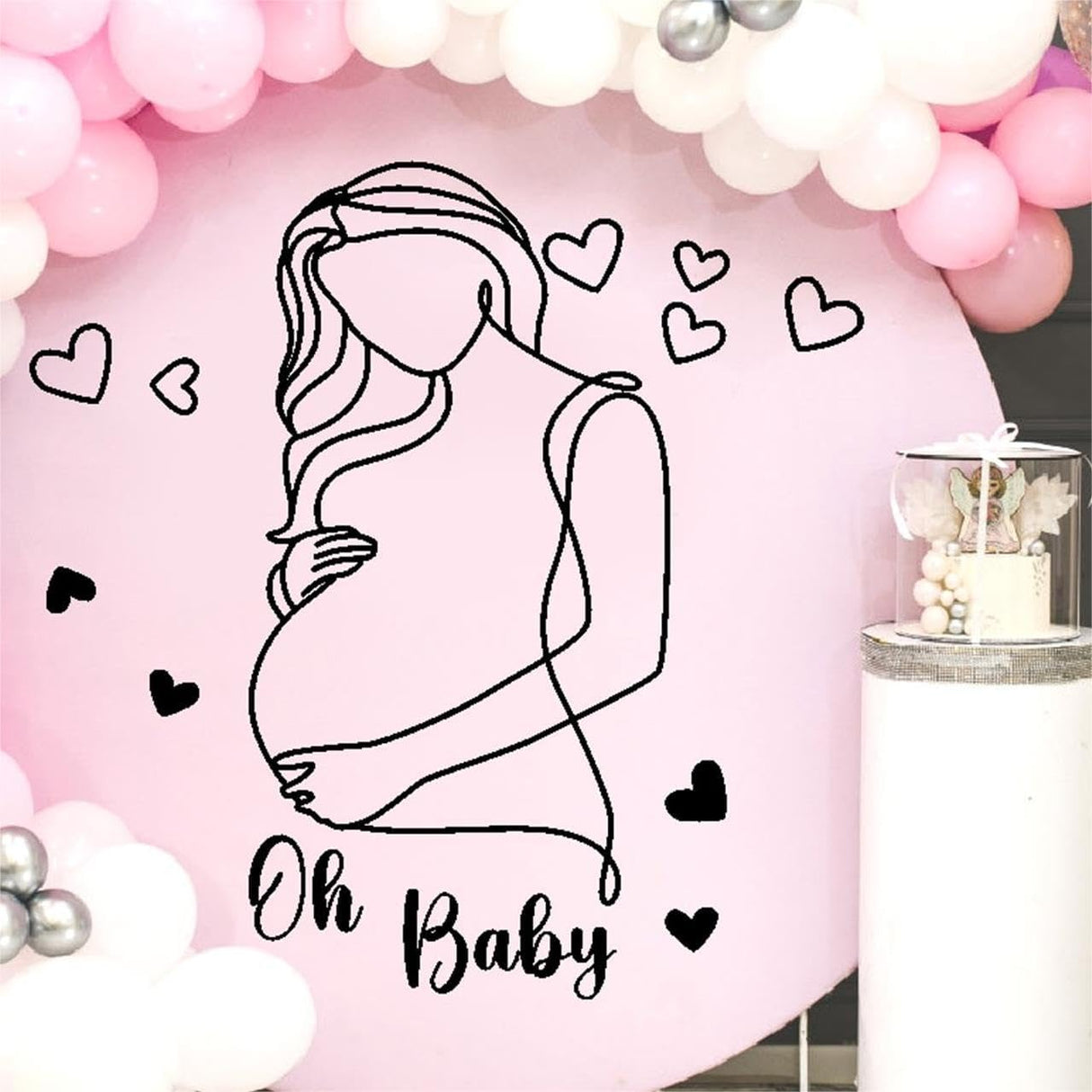 Vinilo Decorativo Oh Baby para Baby Shower - Arte Embarazo