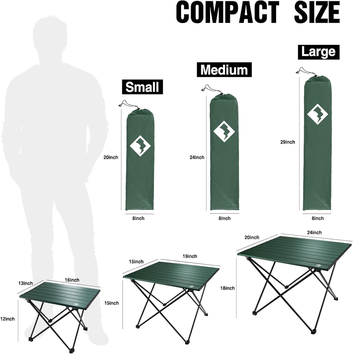 Mesa portátil de camping ultraligera, plegable y con bolsa