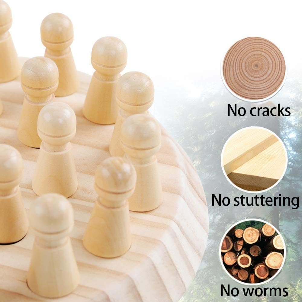 Juego de Memoria de Madera, Juguete Educativo Montessori, 3+ Años