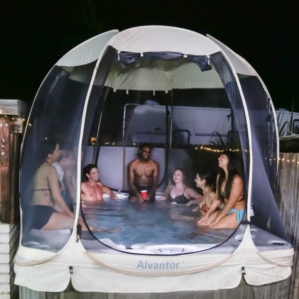 Casa de Pantalla Alvantor, Carpa Plegable con Mosquitero, 6-15 Pers.