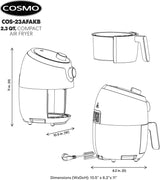 Freidora de aire COSMO COS-23AFAKB 2.3QT, 1000W, temporizador