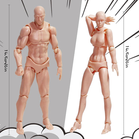 Maniquí AXITWXIT para Dibujo, Set Hombre y Mujer, Artistas