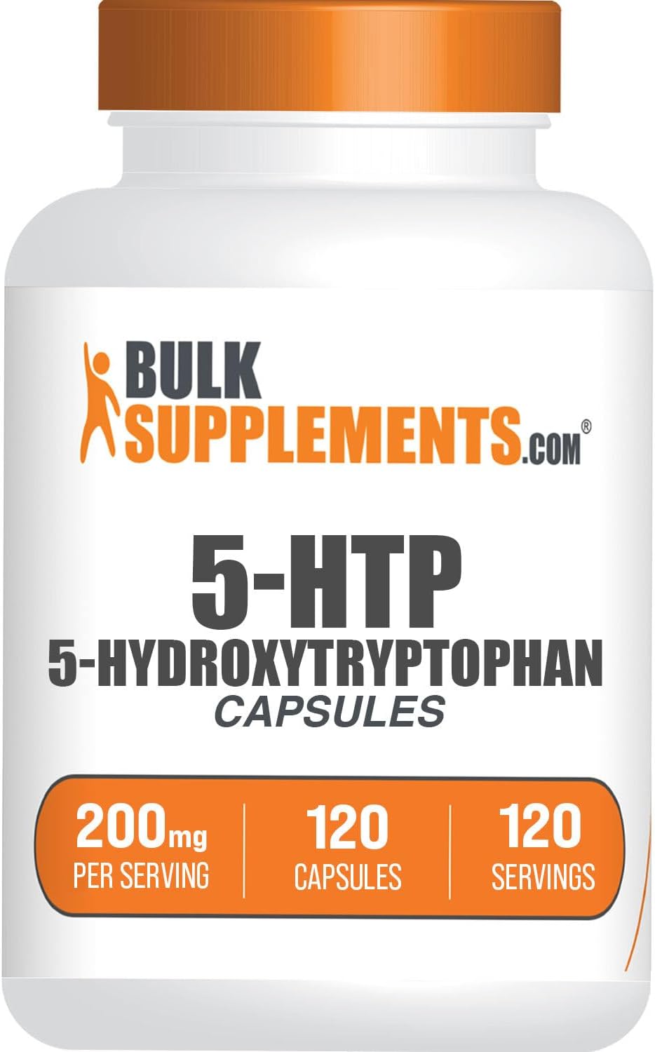 Cápsulas 5-HTP 200mg BulkSupplements, Gluten Free, 120 cápsulas