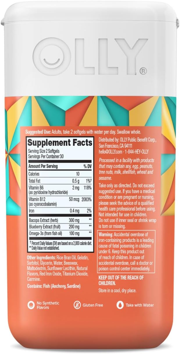 Suplemento OLLY Ultra Strength, Memoria y Concentración, 60 cápsulas