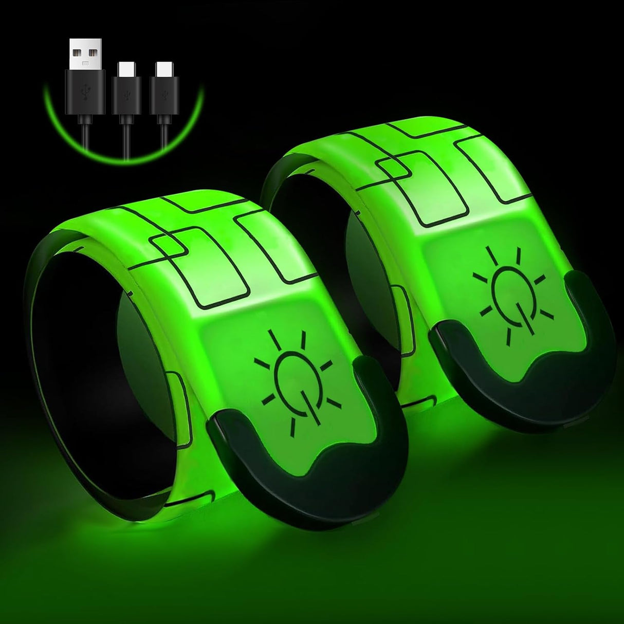 Brazaletes LED Recargables para Correr 2024 Ajustables