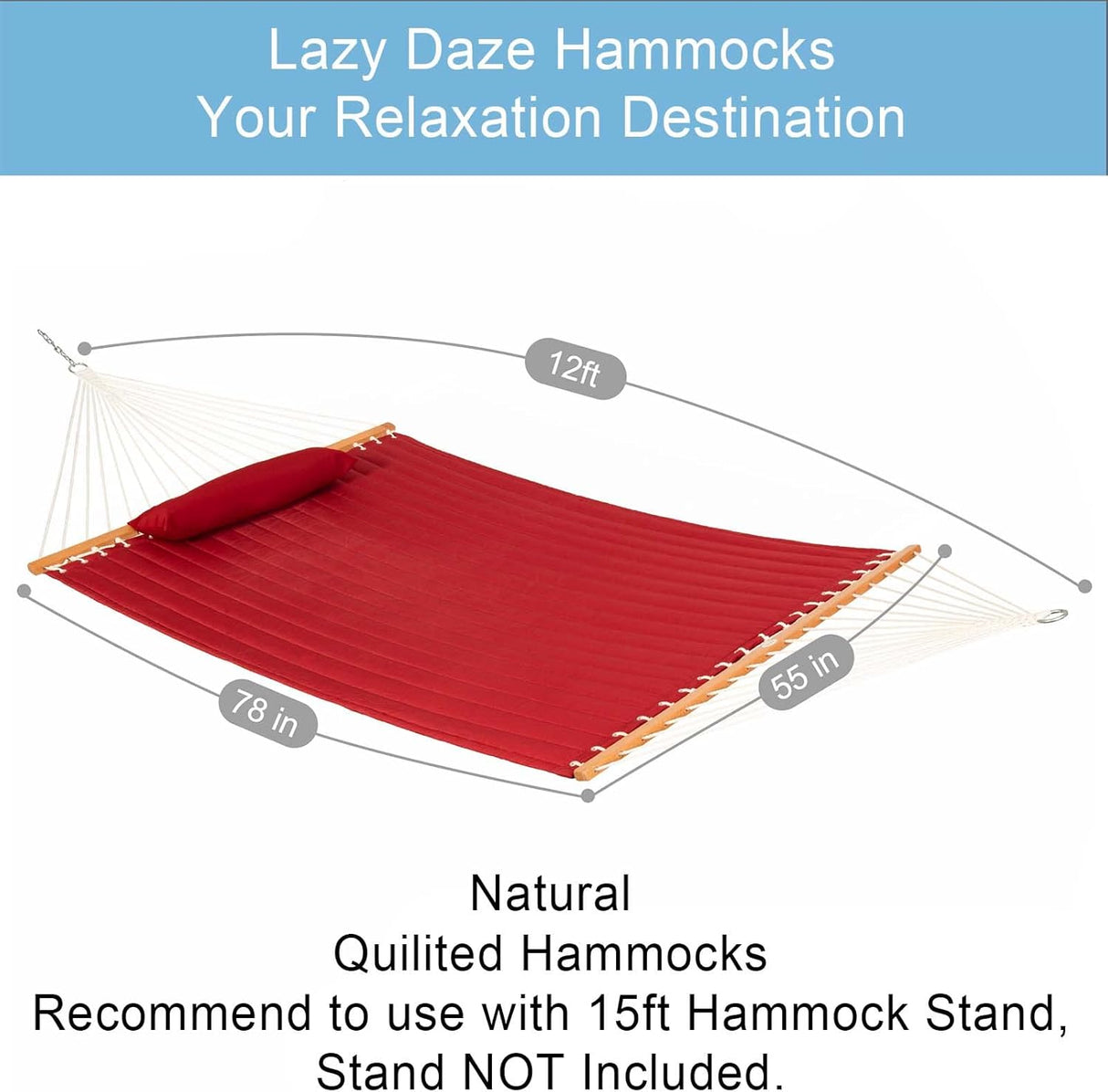 Hamaca Doble Acolchada Lazy Daze, 2 Personas, 450 LBS, HM003028-VC