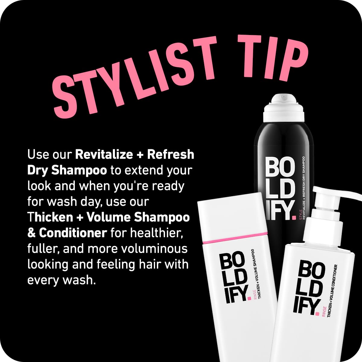 Shampoo en aerosol seco para mujeres y hombres Boldify