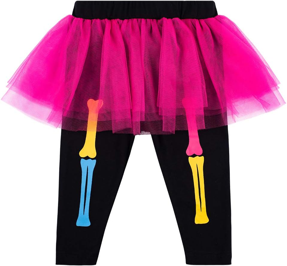 Disfraz Halloween Bebé Niña LENSOUS Mono Calavera y Falda Tulle