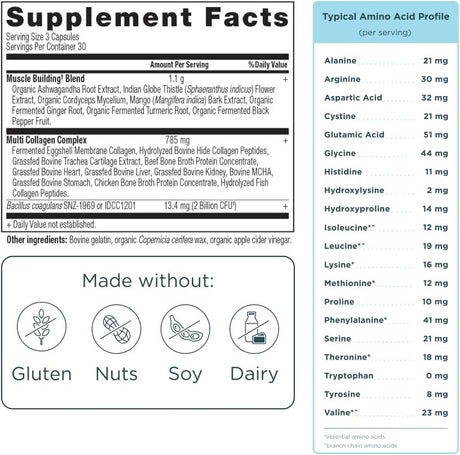 Proteína de Colágeno Avanzado con Probióticos, 90 uds