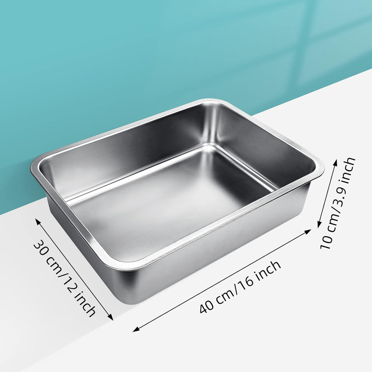 Caja de arena para gatos de acero inoxidable GCVOPTON