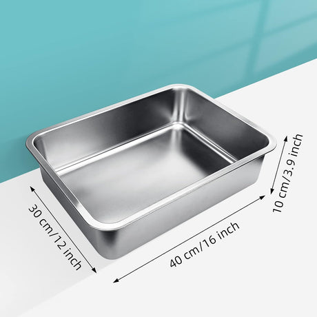Caja de arena para gatos de acero inoxidable GCVOPTON