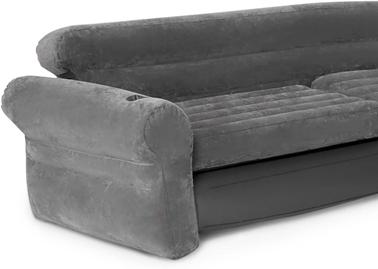 Sofá Inflable Intex Esquinero 2-en-1, Capacidad 880lb, 101” x 80”