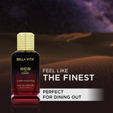 Perfume Intenso Oud Dark, unisex, familia especiada y ambarina