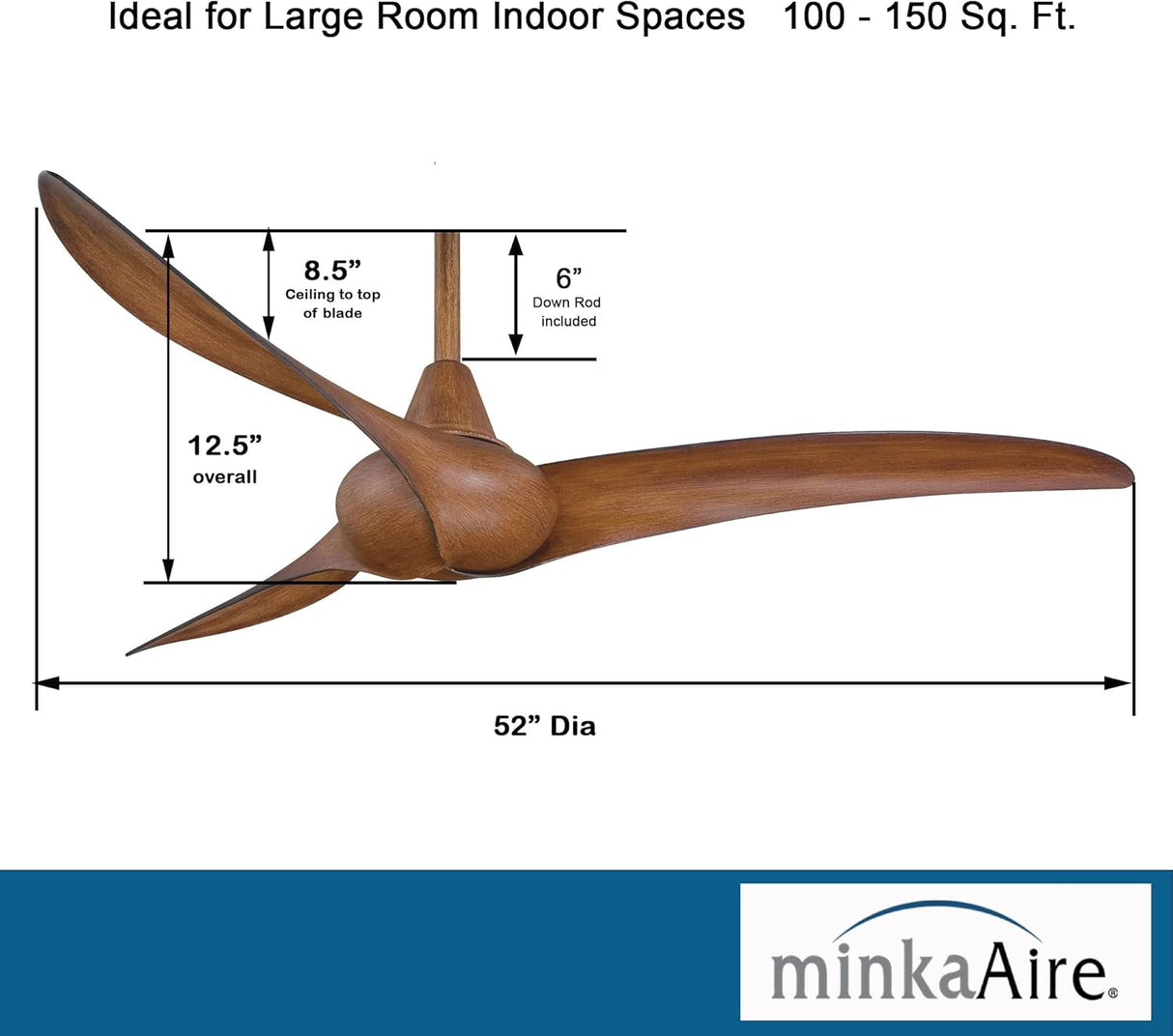 Ventilador con control remoto, Blanco F843-DK MINKA-AIRE