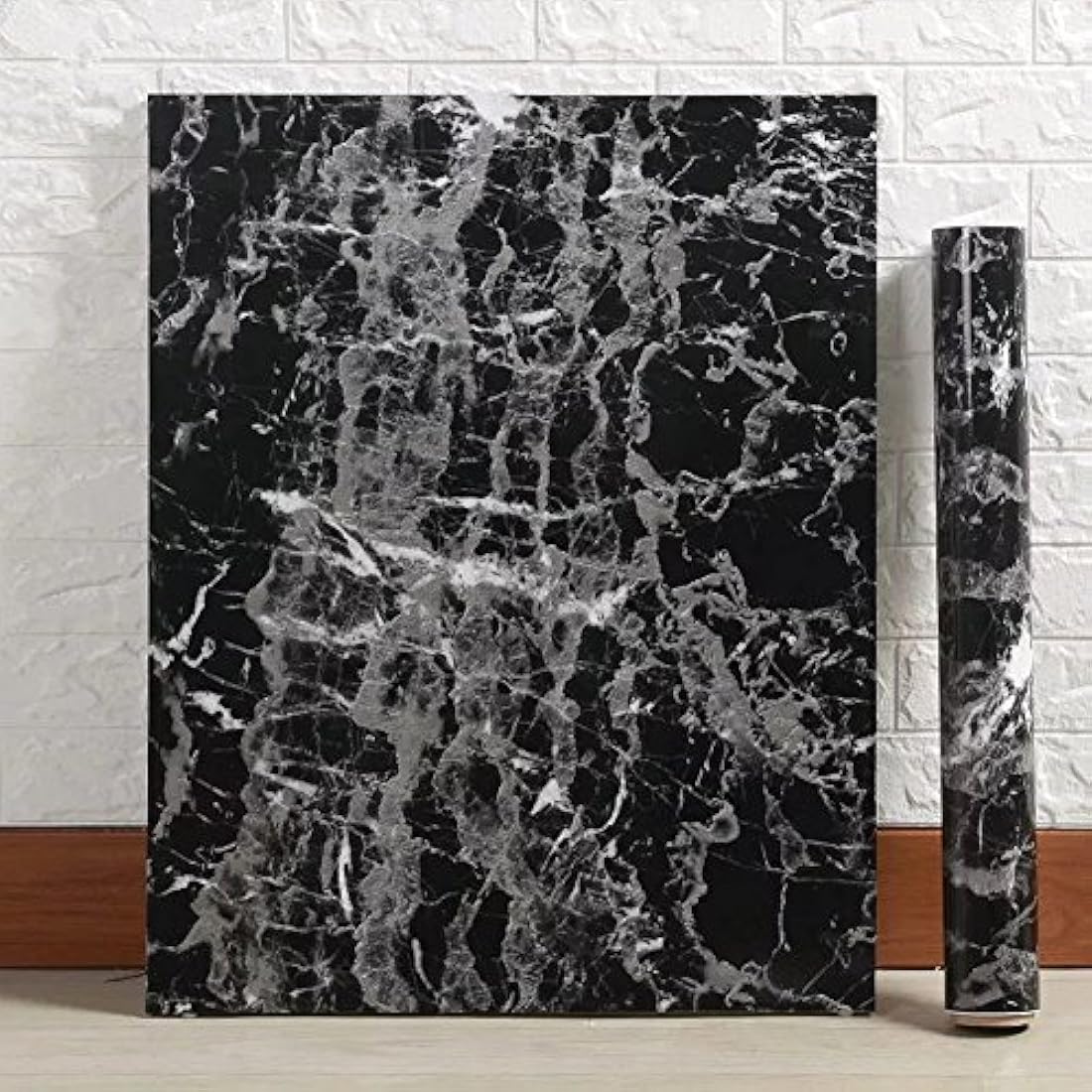 Papel de vinilo pintado diseño de granito negro