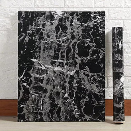 Papel de vinilo pintado diseño de granito negro