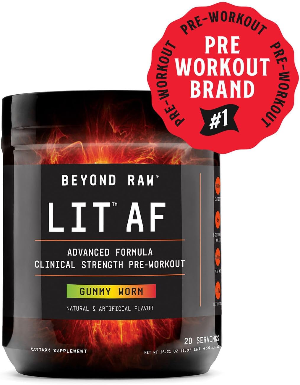 Suplemento BEYOND RAW LIT AF  en polvo  L-citrulina  20 porc
