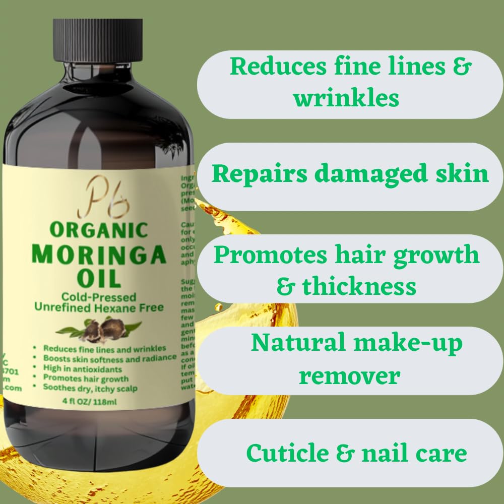Aceite de Moringa Orgánico Prensado en Frío, Nutritivo y Antiedad