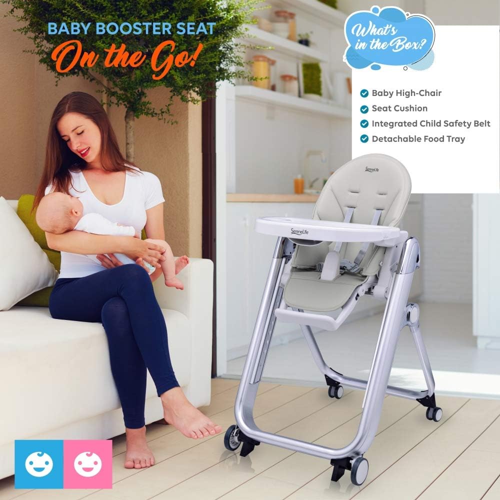 Silla comedor de alimentación para bebé SERENELIFE SLHC62