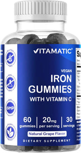 Suplemento gomitas hierro de gran sabor con vitamina C 60 un