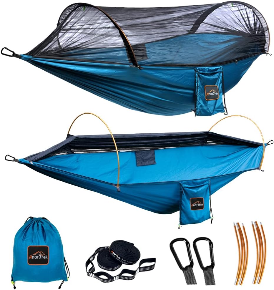Hamaca Profesional con Mosquitera, Ligera, Doble, 230T Nylon