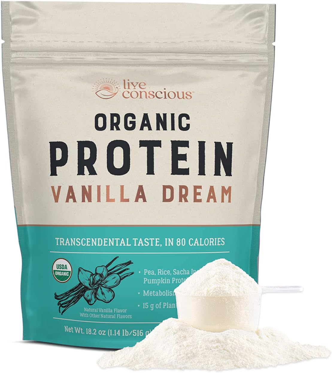 Suplemento Polvo de proteína de guisante orgánico vainilla