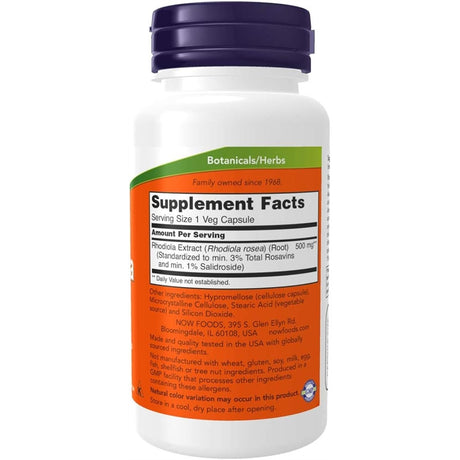 Suplementos  Rhodiola Rosea, 60 Cápsulas / 500 mg