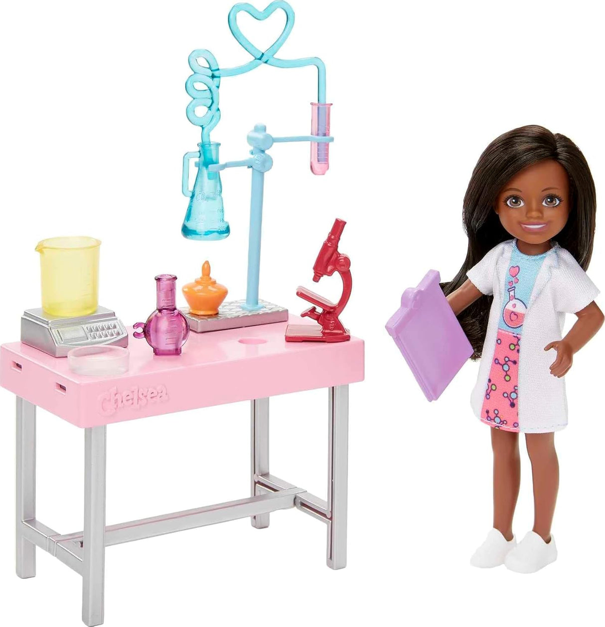 Barbie Chelsea Muñeca Científica con Set de Química y Accesorios