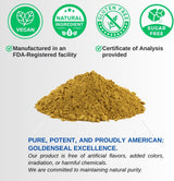 Suplemento Polvo de raíz Goldenseal – 4 onzas, 113 porciones