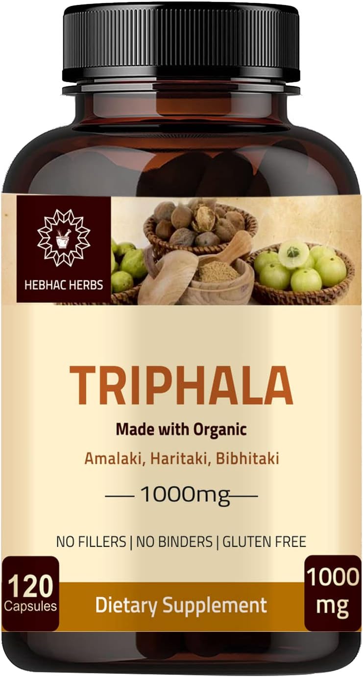 Suplemento Triphala orgánicas 120 cápsulas de 1000 mg