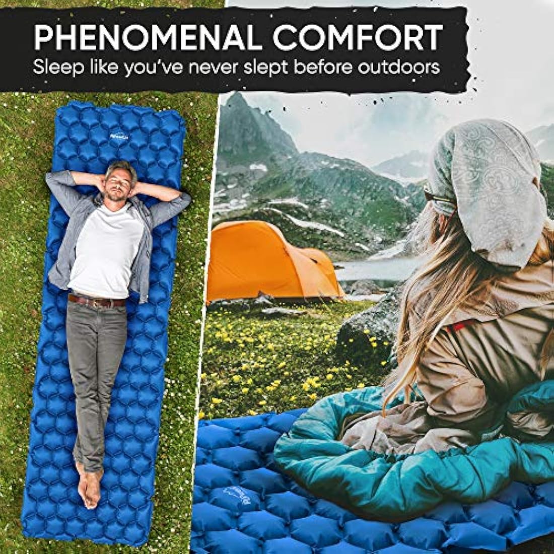 POWERLIX - Colchoneta hinchable ultraligera para camping