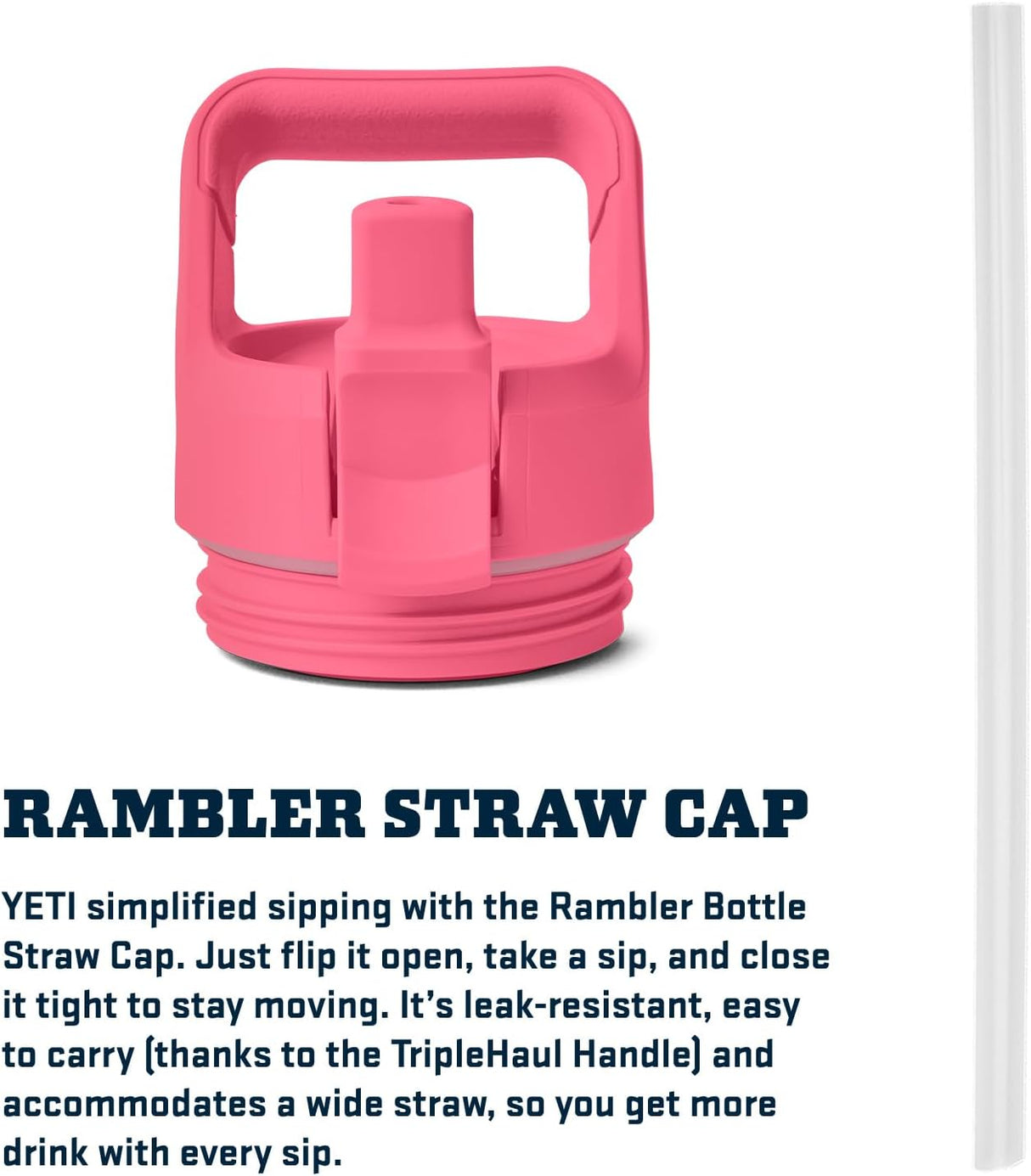 Botella YETI Rambler 18 oz, Acero Inoxidable, Aislada, Con Popote