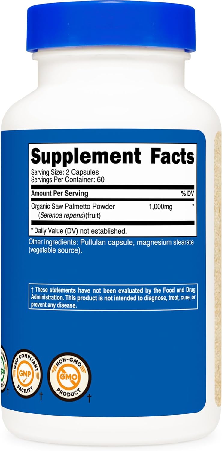 Suplemento Nutricost Saw Palmetto 1000 mg  120 cápsulas
