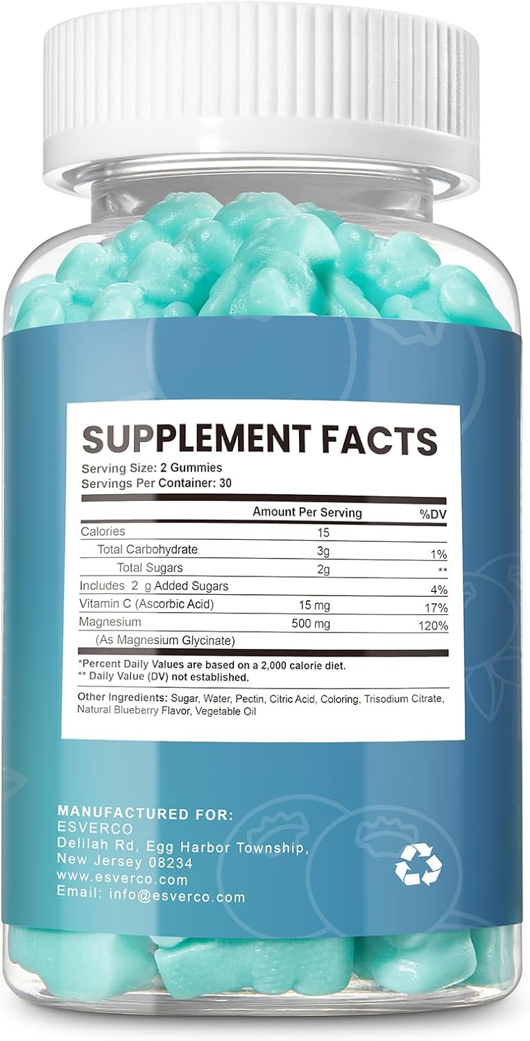 Gominolas de Magnesio Glycinate 500mg para dormir Vegan