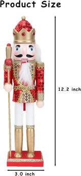 Figuras de Nutcracker de Madera, Decoración Navideña, 12 Pulgadas